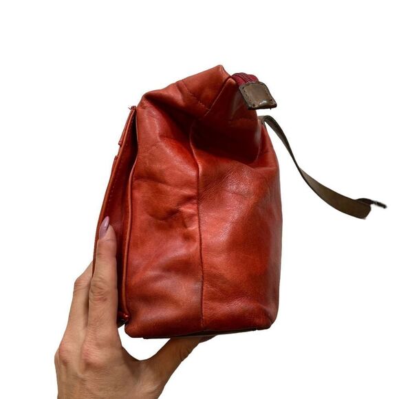 Valentina Brand Red And Brown Leather‎ Shoulder Bag - Picture 12 of 15
